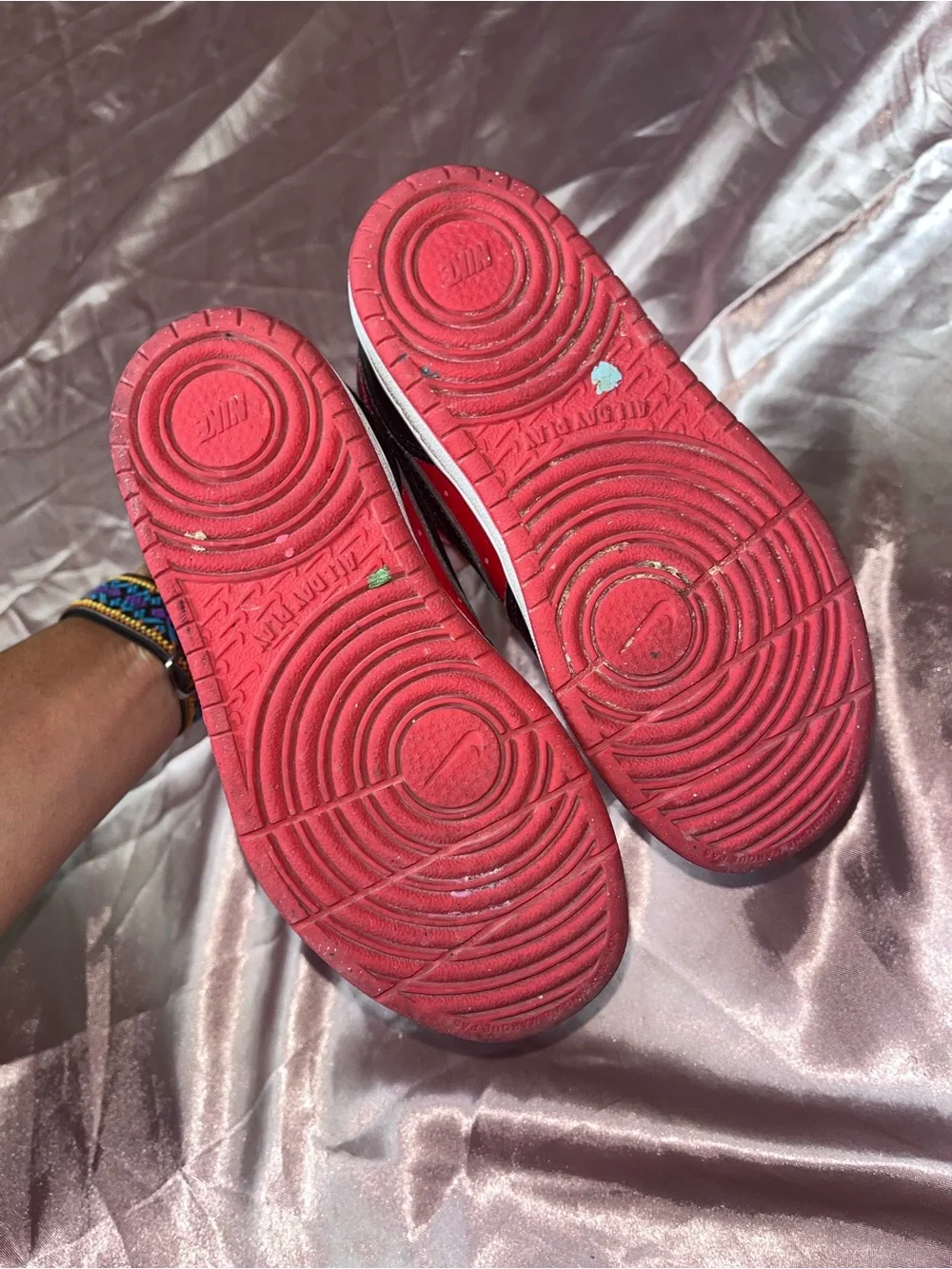 Nike Kids High-Top Sneakers in Red and Black